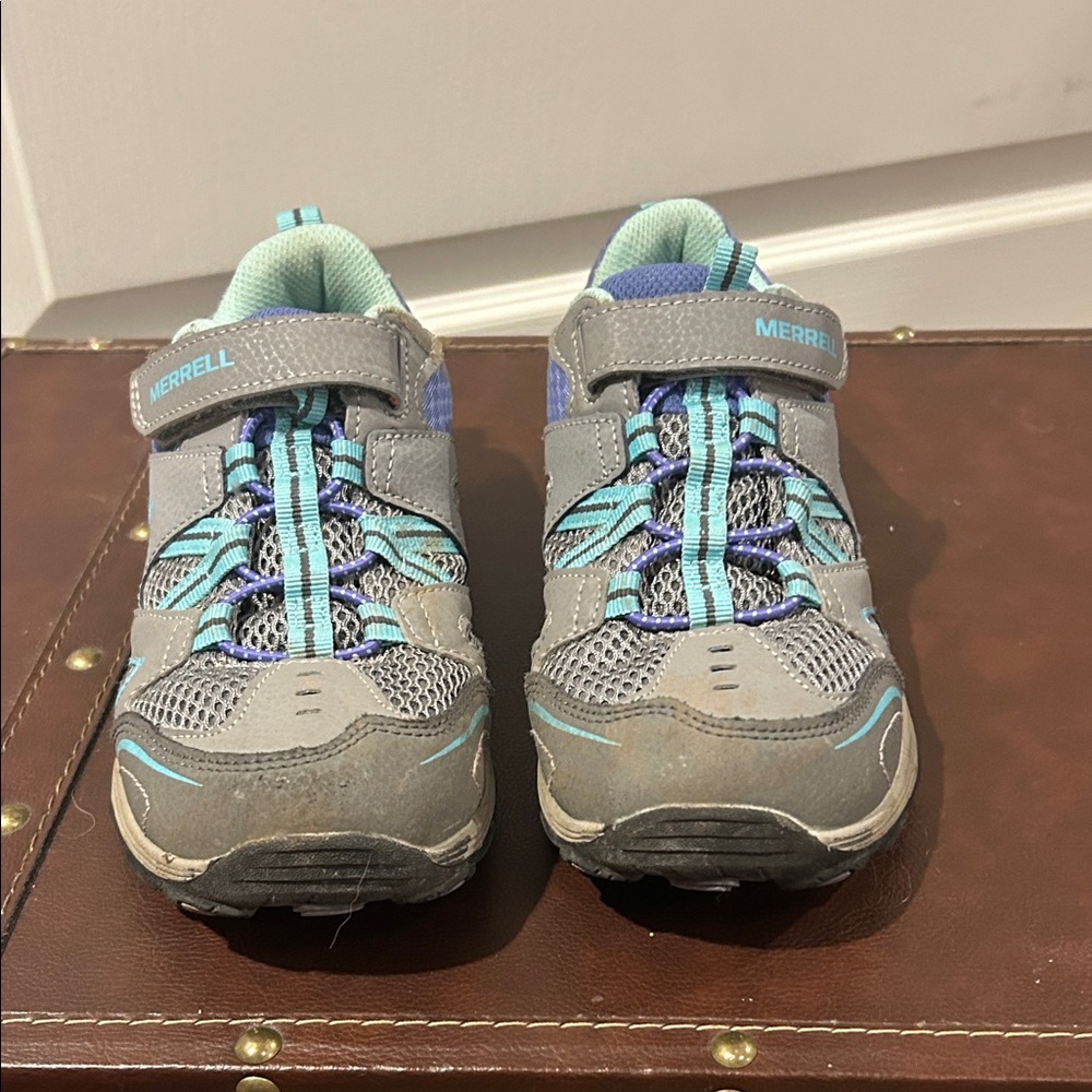 Merrell Trail Chaser Kids' Running/Hiking Sneakers Size 3 in Gray and Teal, VGC - Picture 2 of 5